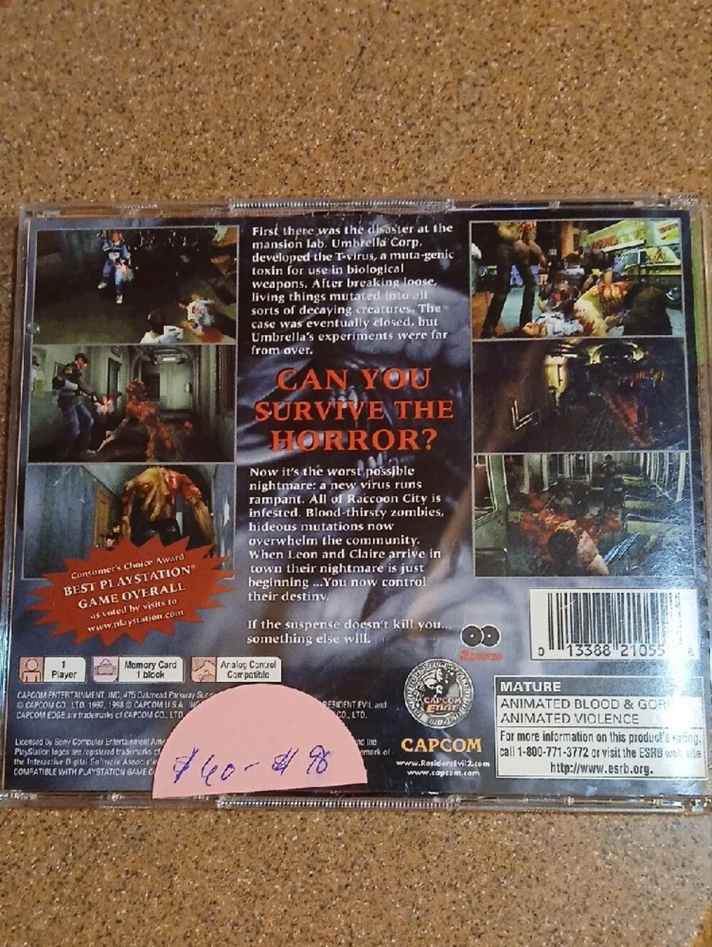 Sony PlayStation Resident Evil 2 - Black & Green Cover